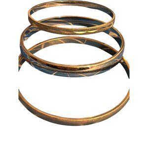 Vintage Lot of 3 Monet Silver Tone Bangle Bracelets Etched Textured Stack Estate